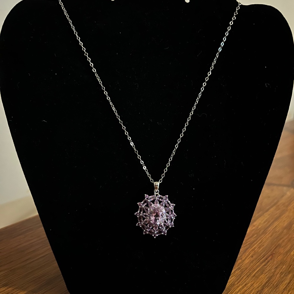 Amethyst Silver Necklace